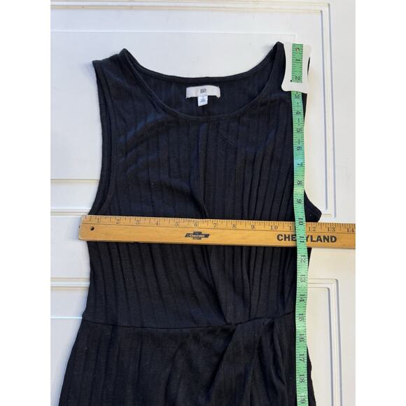 Nordstrom BP Sleeveless Rib Knit Tank Ruched Black Wrap Dress Womens Sz S - Picture 6 of 7